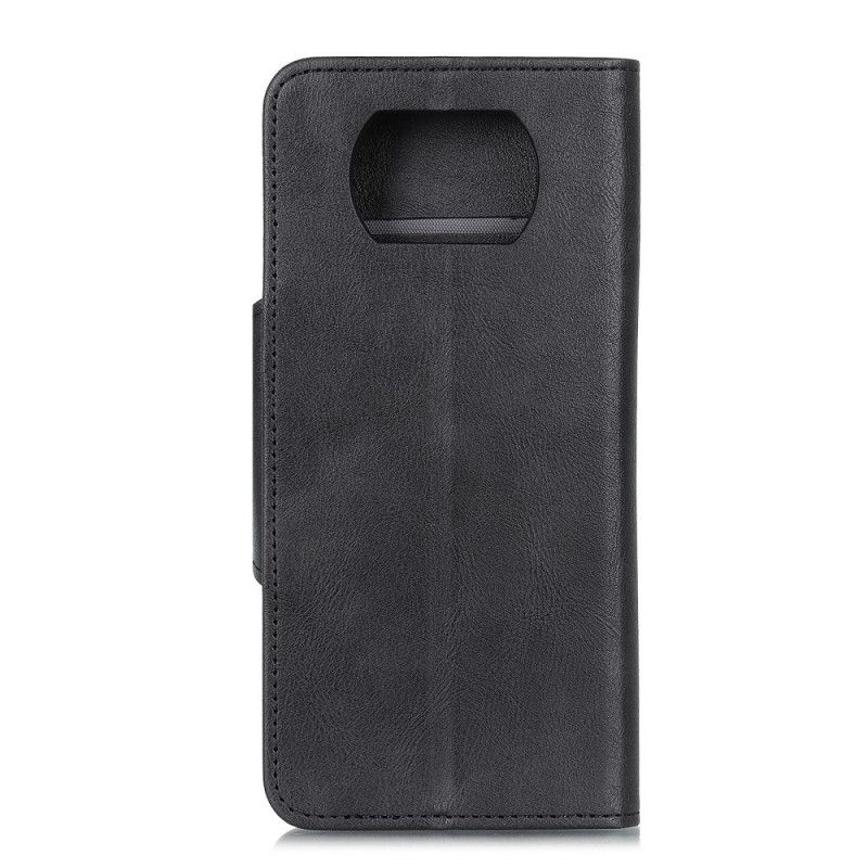 Lederhüllen Xiaomi Poco X3 Schwarz Knopfimitatleder