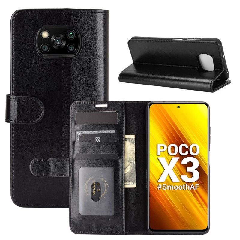 Lederhüllen Xiaomi Poco X3 Schwarz Ultra-Kunstleder