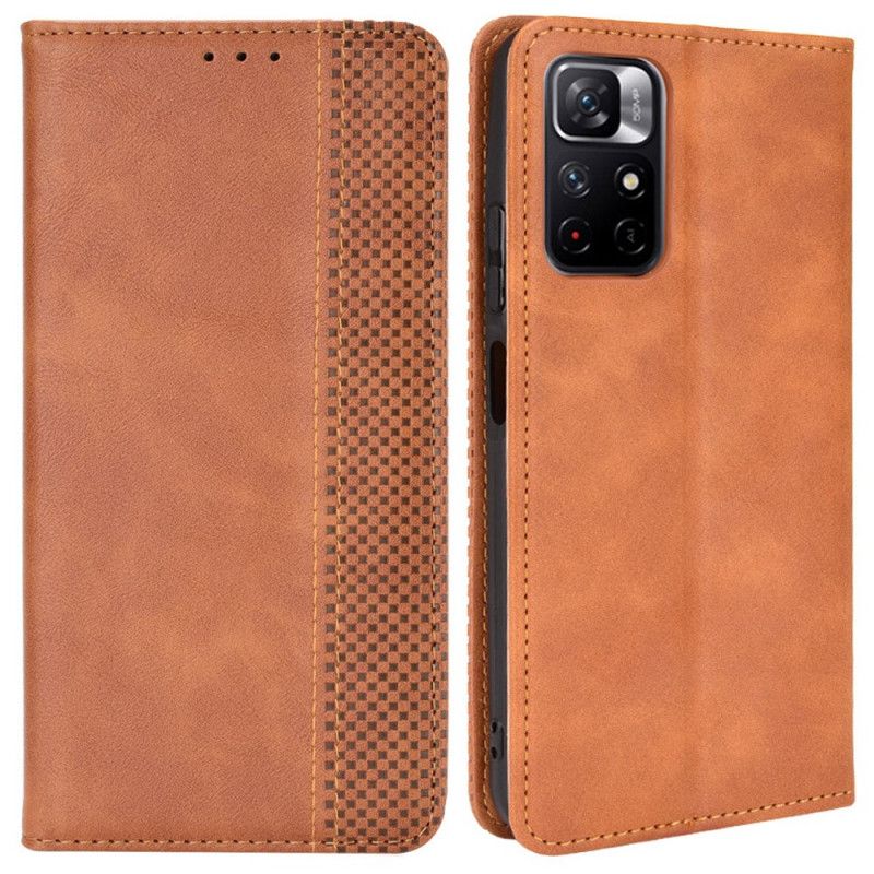 Flip Case Für Xiaomi Redmi Note 11 / Poco M4 Pro 5g Stilisierter Vintage-leder-effekt