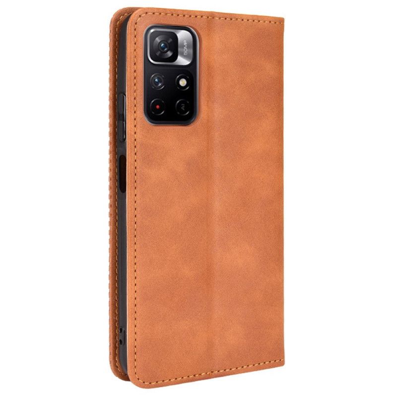 Flip Case Für Xiaomi Redmi Note 11 / Poco M4 Pro 5g Stilisierter Vintage-leder-effekt