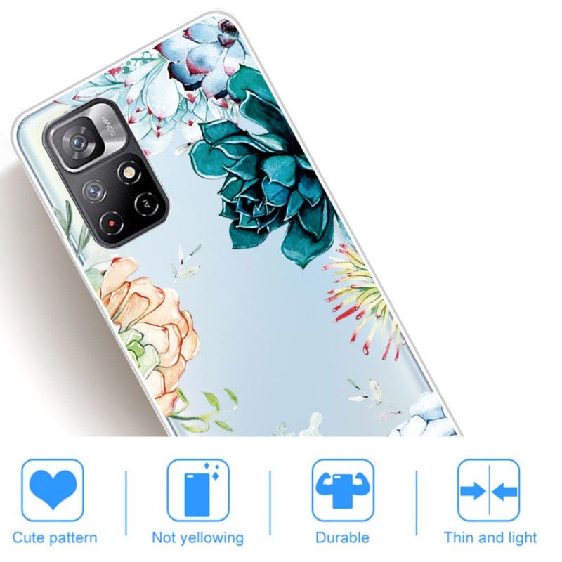 Hülle Für Xiaomi Redmi Note 11 / Poco M4 Pro 5g Aquarellblumen