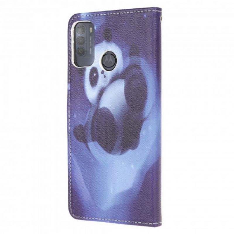 Lederhüllen Moto G50 Panda Space Riemchen