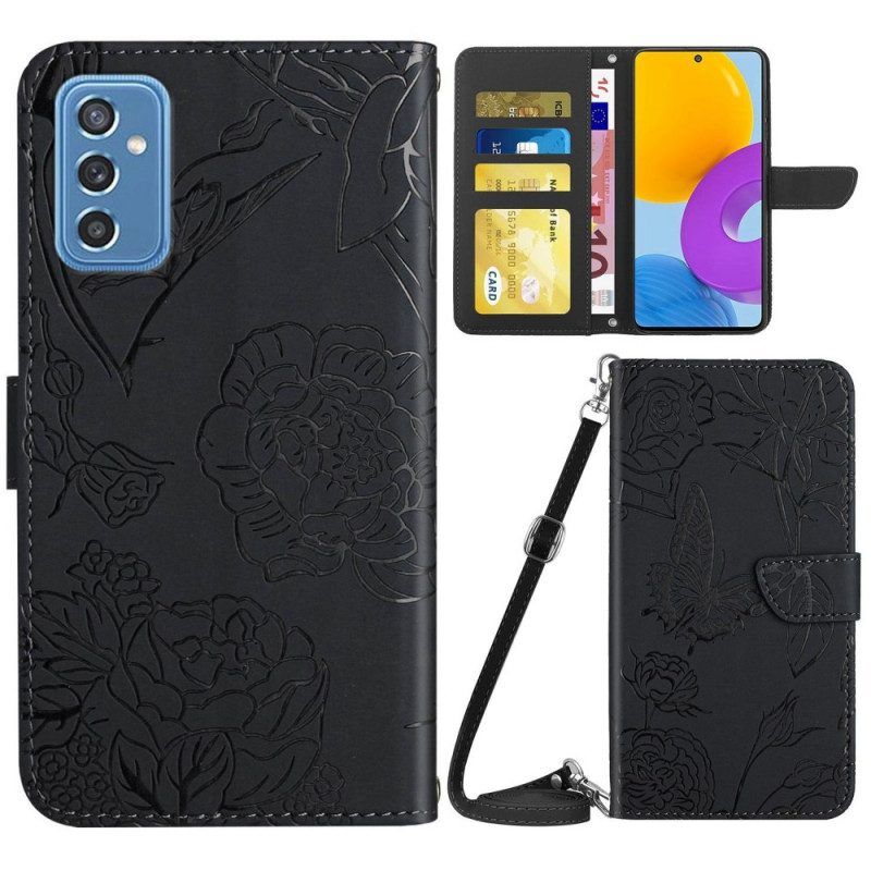 Flip Case Für Samsung Galaxy M52 5G Rosenmuster