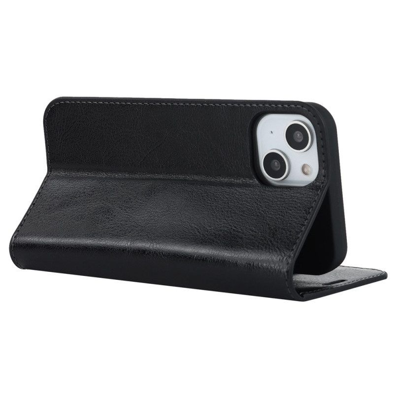 Schutzhülle Für iPhone 14 Flip Case Echtes Leder