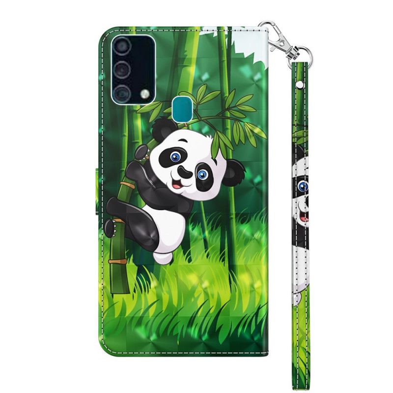 Lederhüllen Für Samsung Galaxy A32 5G Lichtfleck Panda Und Bambus