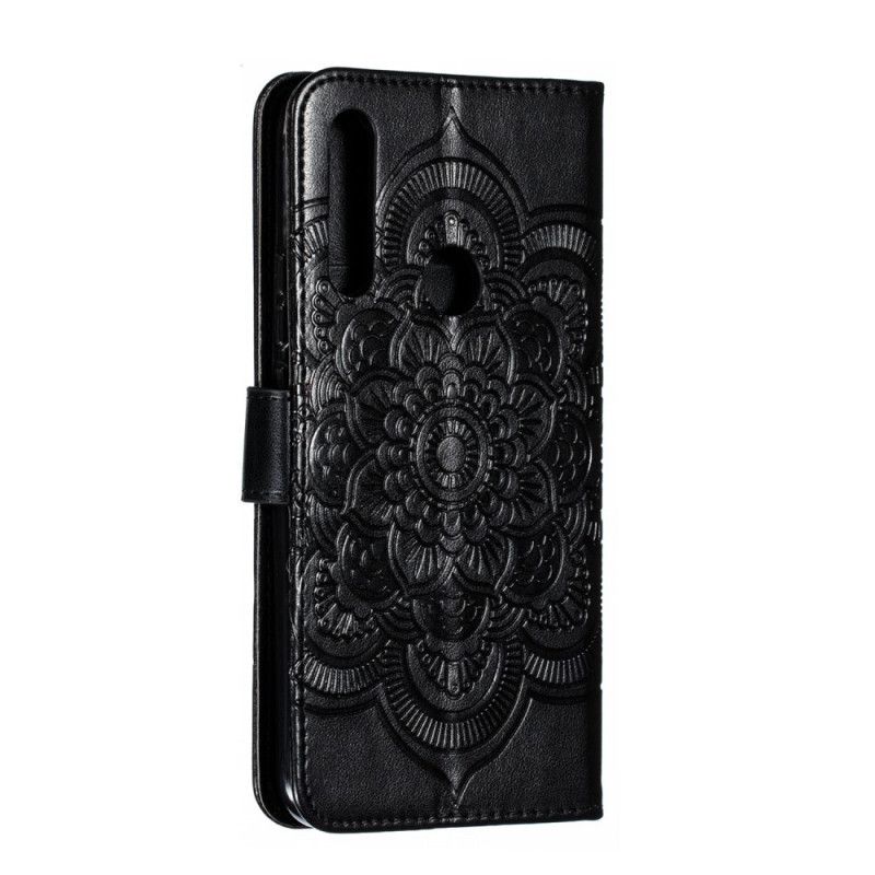 Lederhüllen Honor 9X Schwarz Ganzes Mandala Mit Tanga