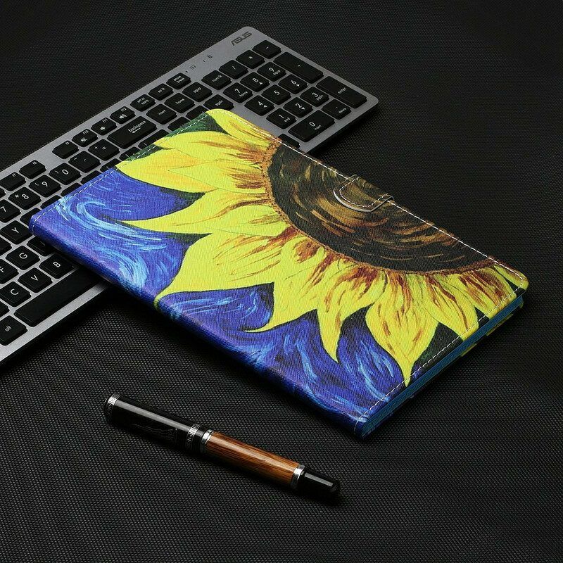 Flip Case Für Samsung Galaxy Tab S8 / Tab S7 Bemalte Sonnenblume