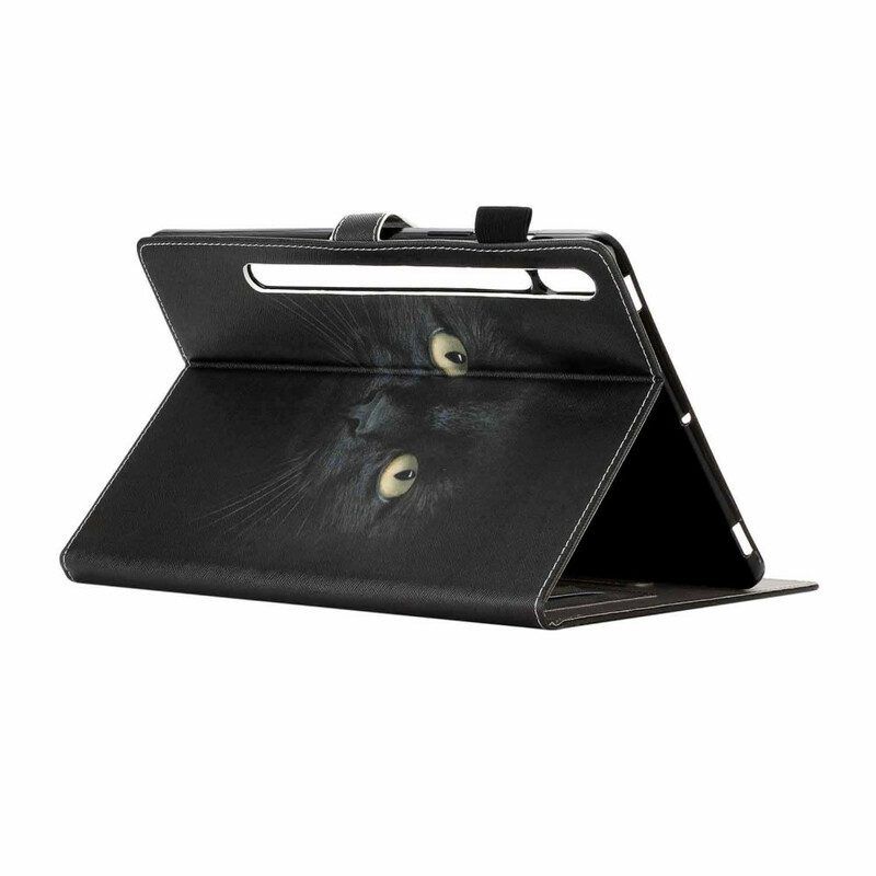 Flip Case Für Samsung Galaxy Tab S8 / Tab S7 Schwarze Katze