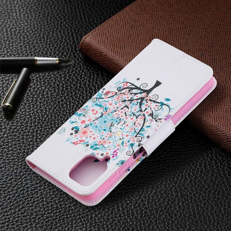 Flip Case Für Samsung Galaxy M12 / A12 Geblümter Baum