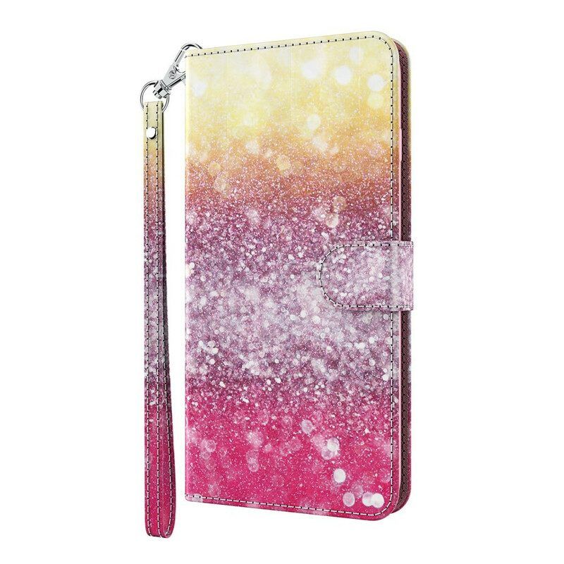 Flip Case Für Samsung Galaxy M12 / A12 Magenta-glitzer-farbverlauf