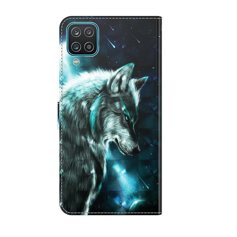 Flip Case Für Samsung Galaxy M12 / A12 Majestätischer Wolf