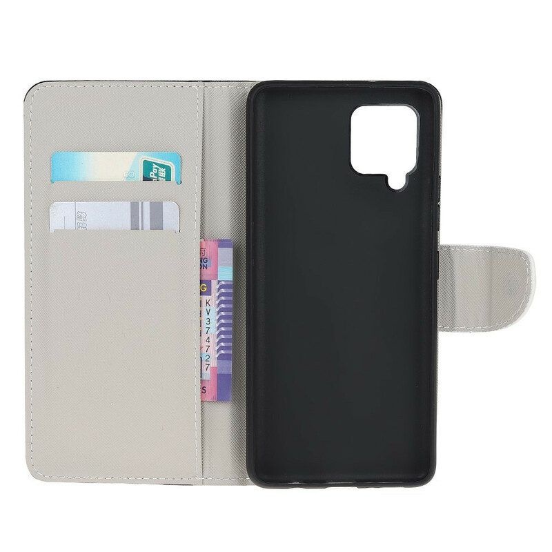 Flip Case Für Samsung Galaxy M12 / A12 Schmetterlinge