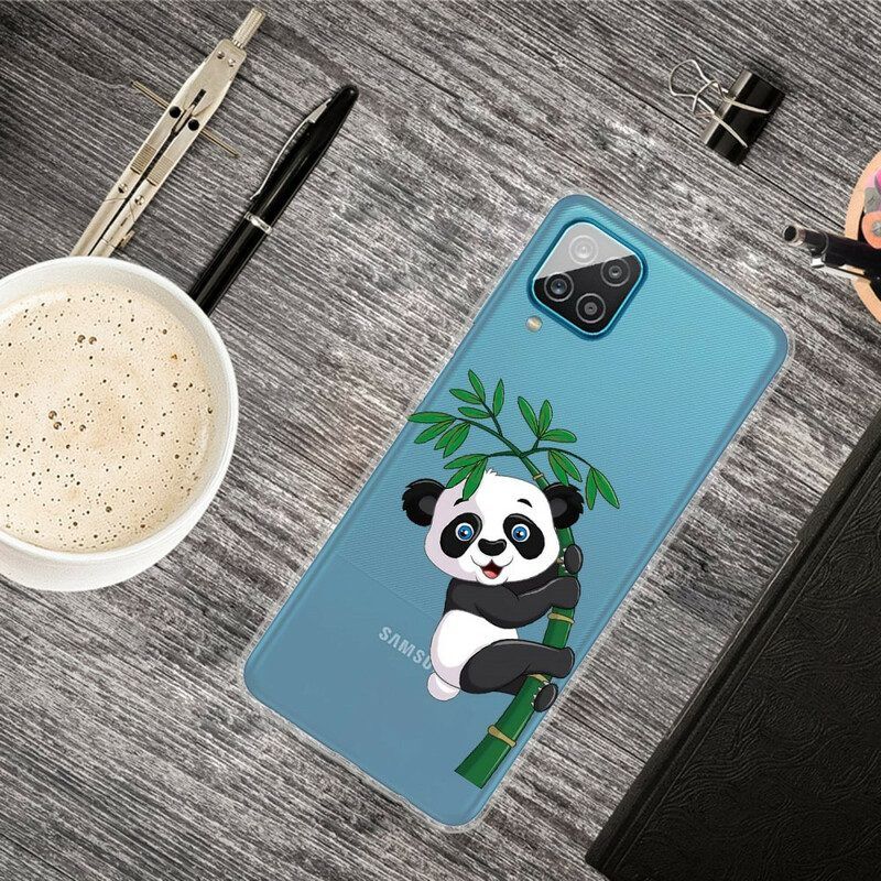 Handyhülle Für Samsung Galaxy M12 / A12 Nahtloser Panda Auf Bambus