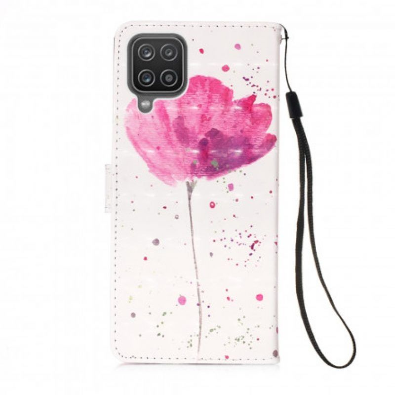 Handyhülle Lederhüllen Für Samsung Galaxy M12 / A12 Aquarellmohn