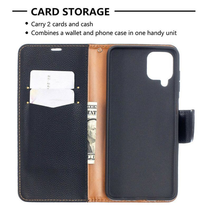 Lederhüllen Für Samsung Galaxy M12 / A12 Flip Case Lychee Rabat Oblique