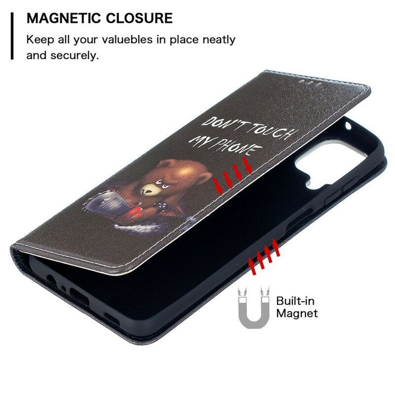 Schutzhülle Für Samsung Galaxy M12 / A12 Flip Case Gefährlicher Bär