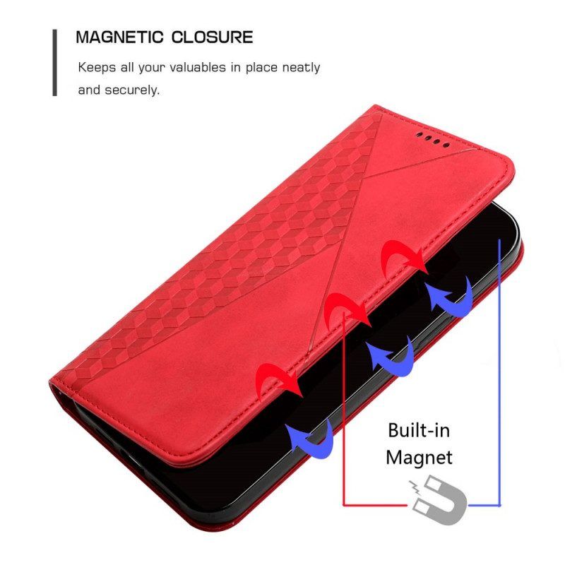 Schutzhülle Für Samsung Galaxy M12 / A12 Flip Case Geo-ledereffekt