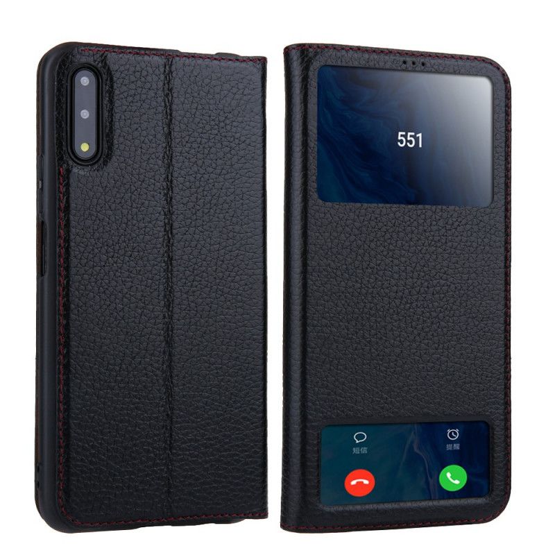 Cover Anzeigen Huawei P Smart Pro Schwarz Pro Echtes Litschileder