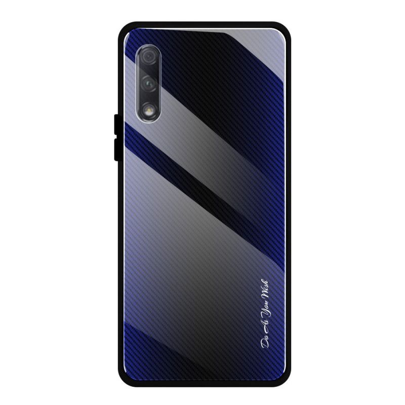 Hülle Huawei P Smart Pro Schwarz Pro Carbon Gehärtetes Glas