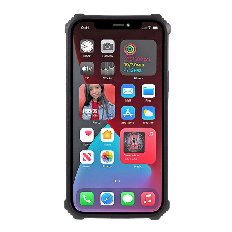 Hülle iPhone 12 / 12 Pro Schwarz Handyhülle Abnehmbare Tarnstütze