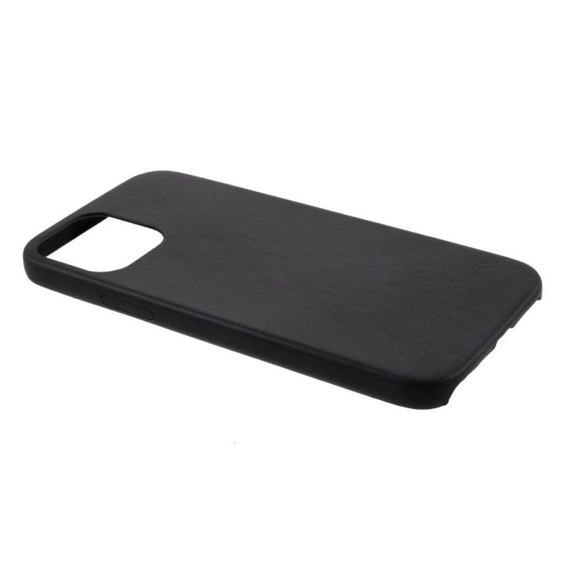 Hülle iPhone 12 / 12 Pro Schwarz Handyhülle Lederstil