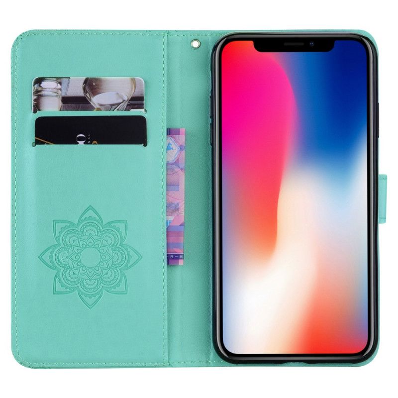 Lederhüllen Für iPhone 12 / 12 Pro Grau Eulenmandala Und Charme