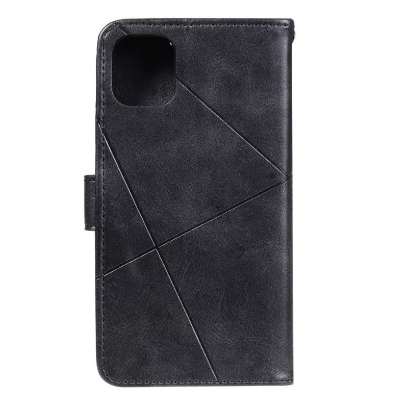 Lederhüllen iPhone 12 / 12 Pro Schwarz Handyhülle Diamantimitatleder