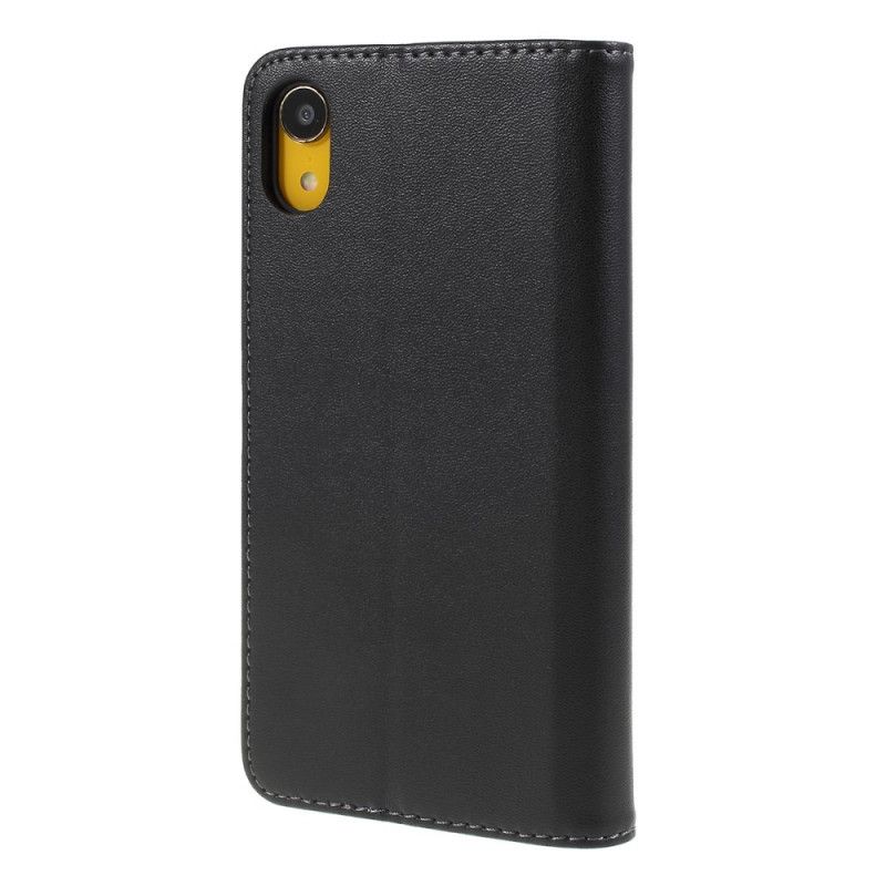 Flip Case iPhone XR Schwarz Kaiyue Kunstleder