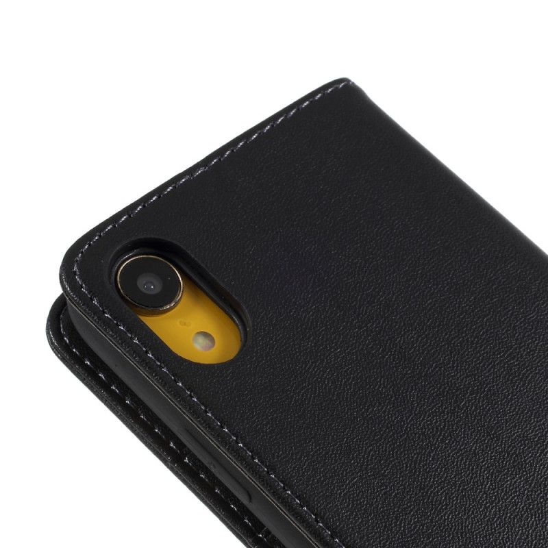 Flip Case iPhone XR Schwarz Kaiyue Kunstleder