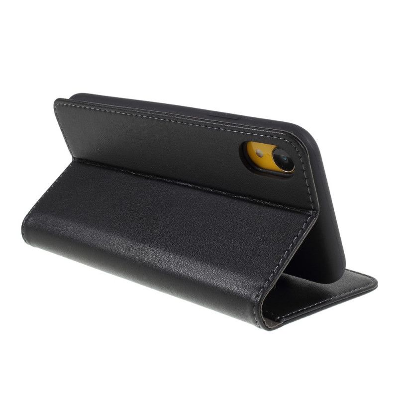 Flip Case iPhone XR Schwarz Kaiyue Kunstleder