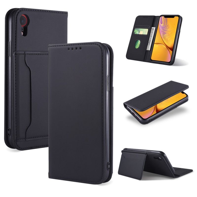 Flip Case iPhone XR Schwarz Stützkartenhalter