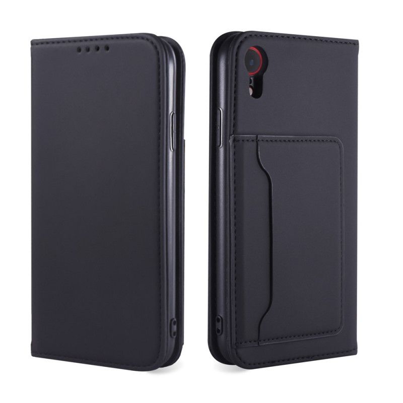 Flip Case iPhone XR Schwarz Stützkartenhalter