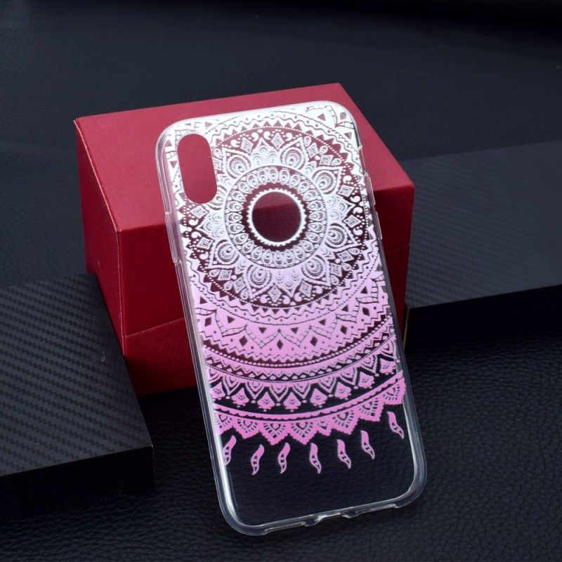 Hülle Für iPhone XR Rose Transparentes Buntes Mandala