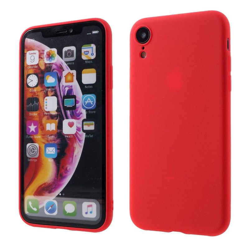 Hülle iPhone XR Schwarz Mattes Silikon