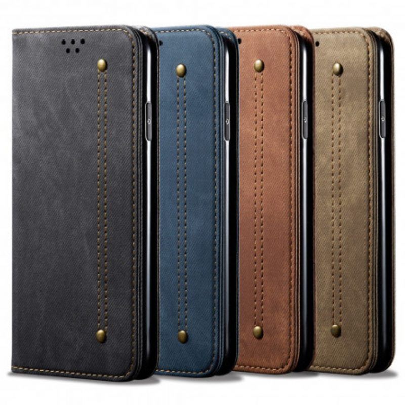 Schutzhülle Für Vivo V21 5G Flip Case Kunstleder-jeans-textur