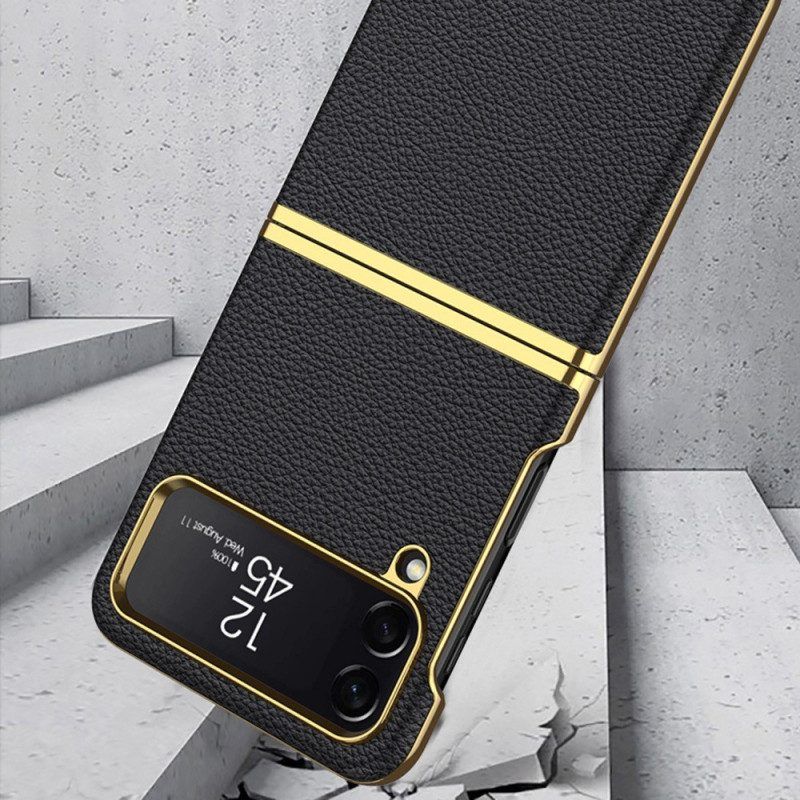 Handyhülle Für Samsung Galaxy Z Flip 4 Flip Case Gkk Litschi-ledereffekt