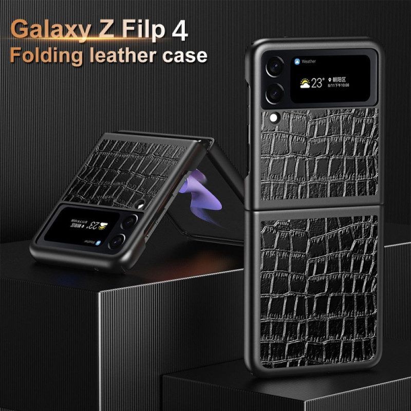 Handyhülle Für Samsung Galaxy Z Flip 4 Flip Case Krokodilleder-stil