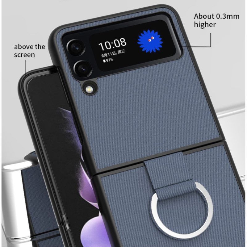 Handyhülle Für Samsung Galaxy Z Flip 4 Flip Case Ledereffekt Mit Ring