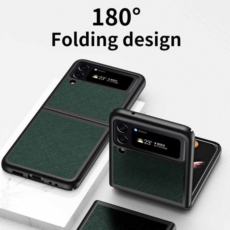 Handyhülle Für Samsung Galaxy Z Flip 4 Flip Case Strukturierter Lederstil