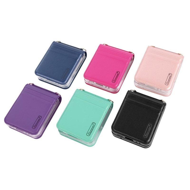 Hülle Für Samsung Galaxy Z Flip 4 Flip Case Lederstil Mit Riemen