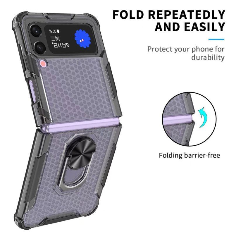 Hülle Für Samsung Galaxy Z Flip 4 Flip Case Wabe Mit Ringunterstützung