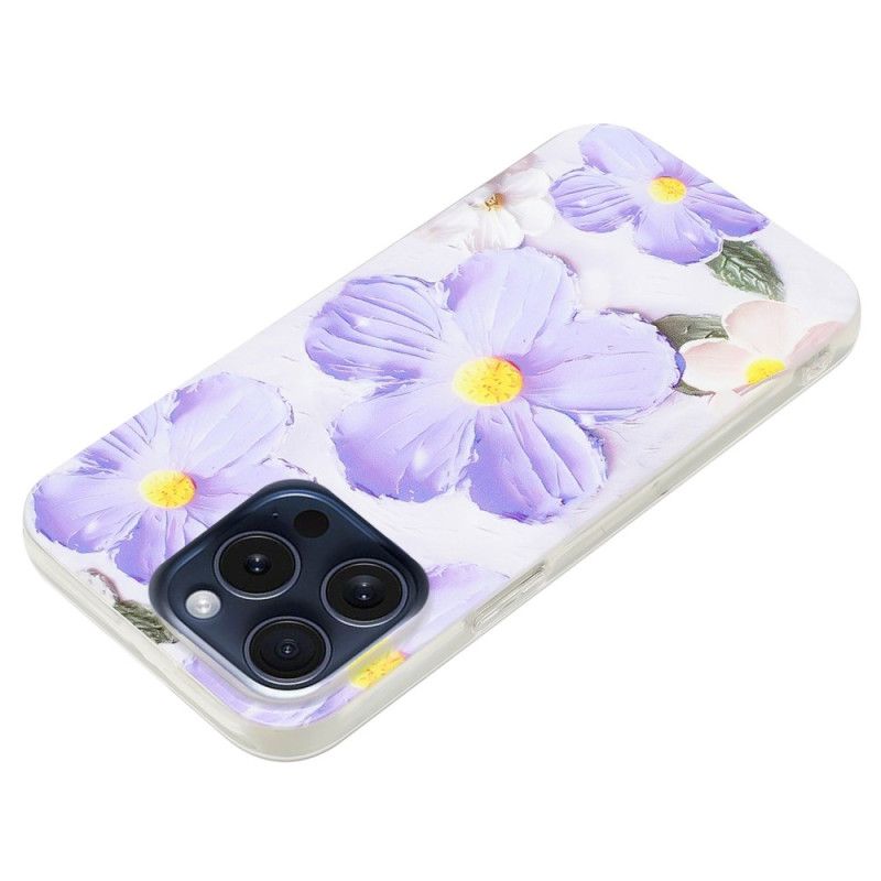 Hülle iPhone 16 Pro Max Handyhülle Lila Blumen