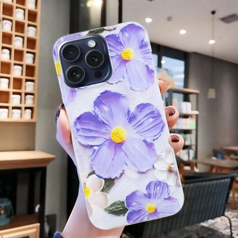 Hülle iPhone 16 Pro Max Handyhülle Lila Blumen