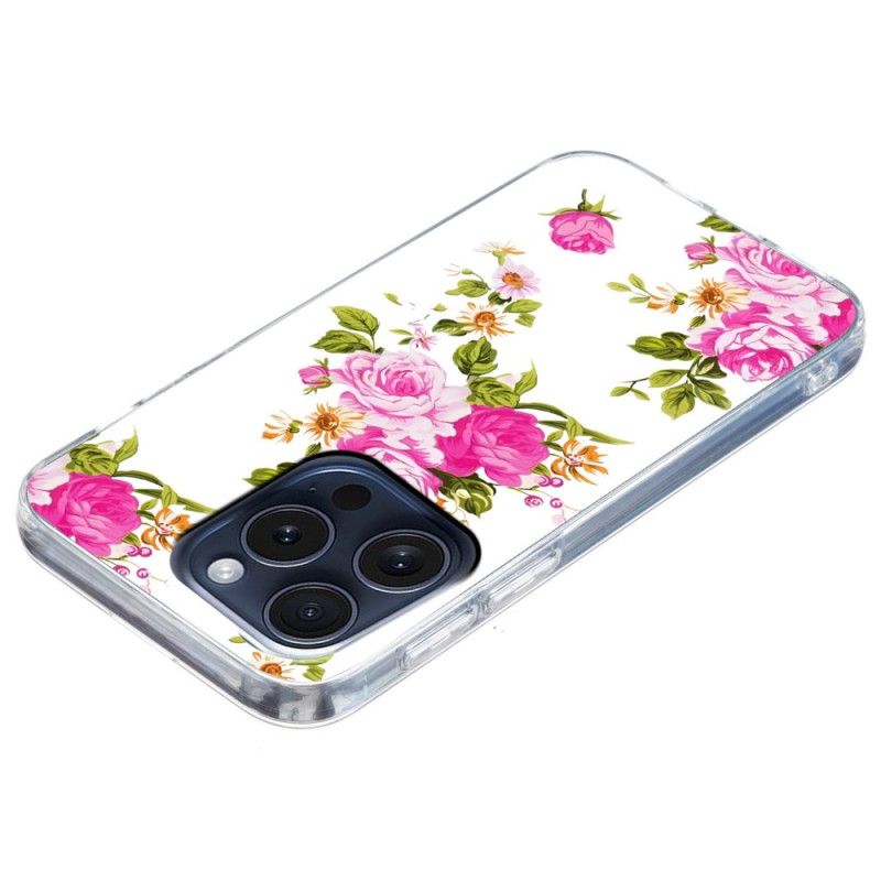 Hülle iPhone 16 Pro Max Handyhülle Rosa Blumen