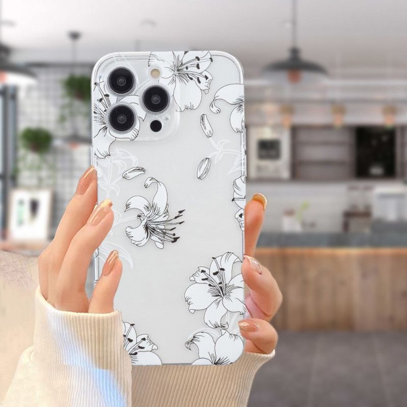 Hülle iPhone 16 Pro Max Handyhülle Weiße Blumen