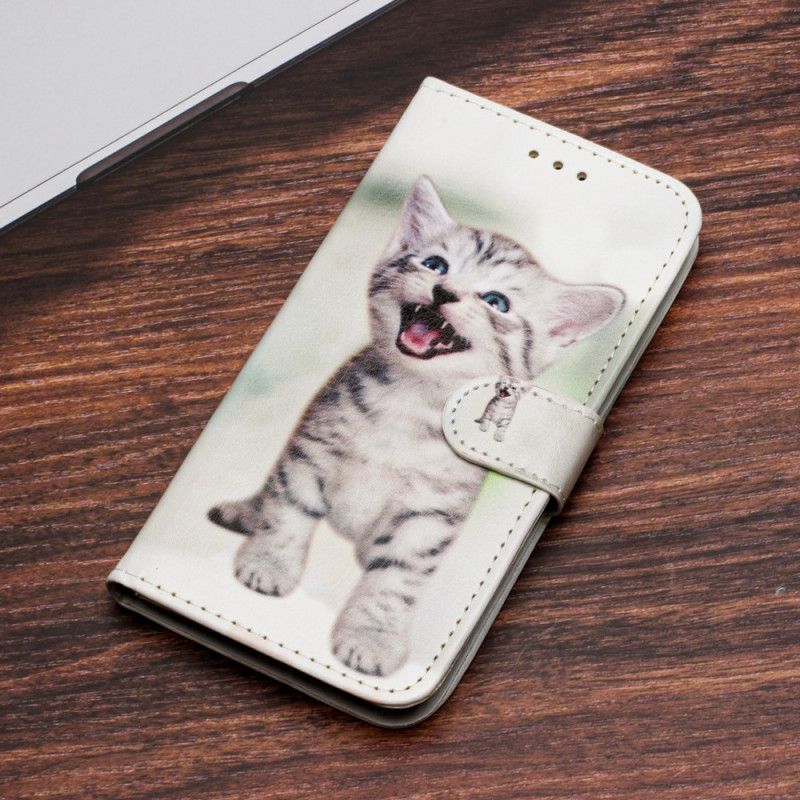 Lederhüllen Für iPhone 16 Pro Max Kleine Katze Mit Riemen