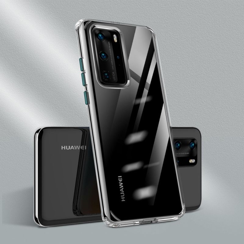 Hülle Huawei P40 Pro Schwarz Transparente Farbige Knöpfe