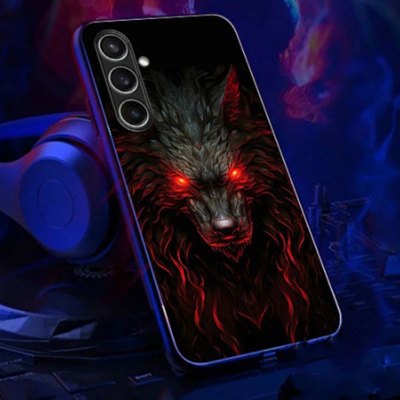 Hülle Samsung Galaxy A16 5g Handyhülle Rufen Sie Die Flash-serie Red-eyed Wolf An