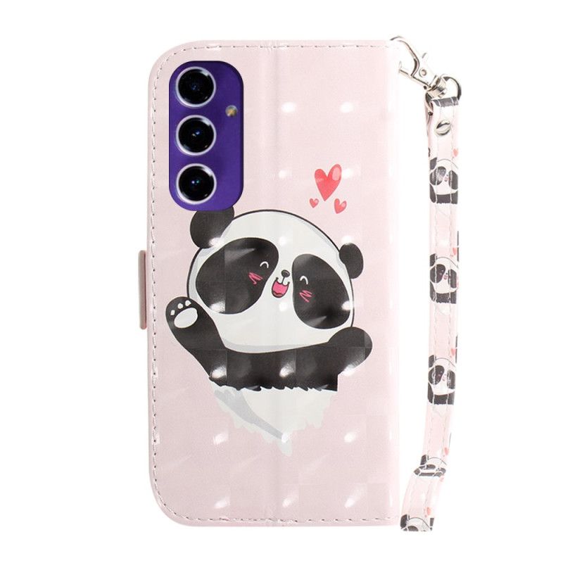 Lederhüllen Für Samsung Galaxy A16 5g Panda Love Mit Riemen