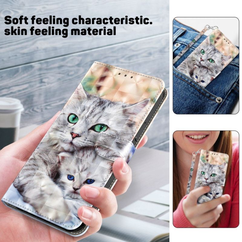 Lederhüllen Für Samsung Galaxy A16 5g Zwei Tanga-katzen